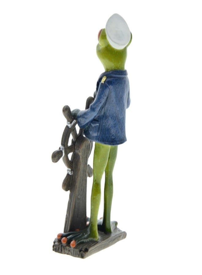 Queemie Creative Frog Captain Steering Resin Statues, Navy Skipper Mascot Frogs Sculptures Collectible Figurines for Marine Sailing Lovers Home Office Decorations Gifts - Image 5